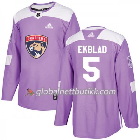 Florida Panthers Hockeydrakt Aaron Ekblad 5 2017-2018 Purple Fights Cancer Practice Adidas Authentic - Herre